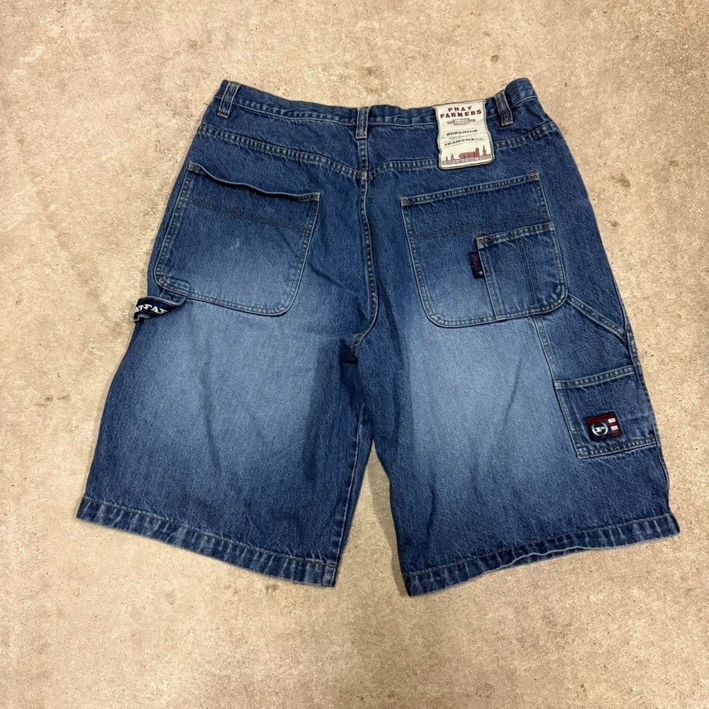 Y2K Phat Farm Baggy Blue Denim Jean Shorts Skater Grunge JNCO Style‎ 38